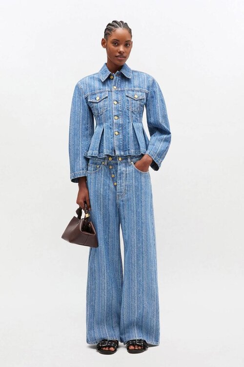 Ganni Blauw Jeans Jack