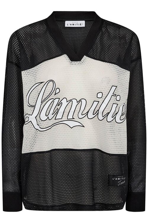 Haute L'Amitie Black Drift Mix Logo Blouse