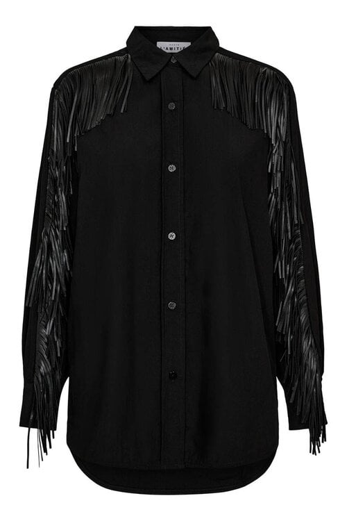 Haute L'Amitie Black Fringle Shirt Black