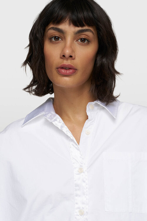 10Days White cropped smoking blouse