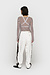 10Days ecru/wine mesh long sleeve stripes