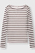 10Days ecru/wine mesh long sleeve stripes