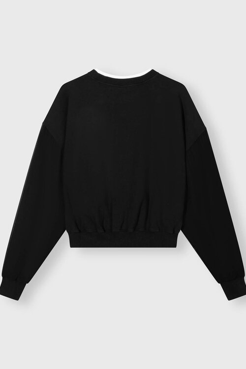10Days Black pleated sweater chiffon