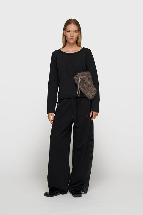 10Days Black western jogger satin