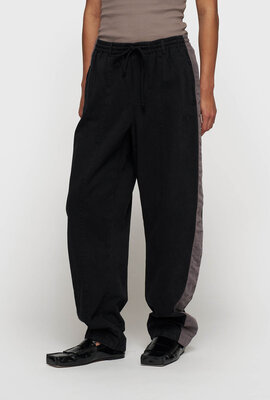 10Days Black wide tapered pants twill