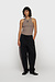 10Days Black wide tapered pants twill