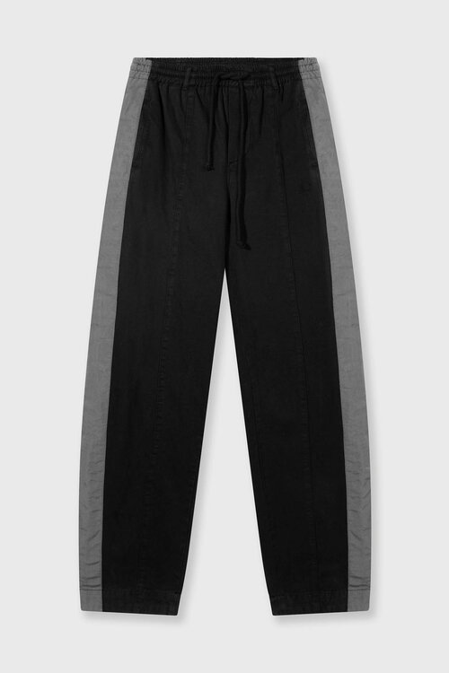 10Days Black wide tapered pants twill