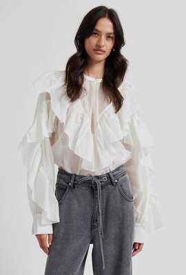 Second Female Off White Friafrill Blouse