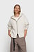 10Days Soft White Melee statement zip hoodie