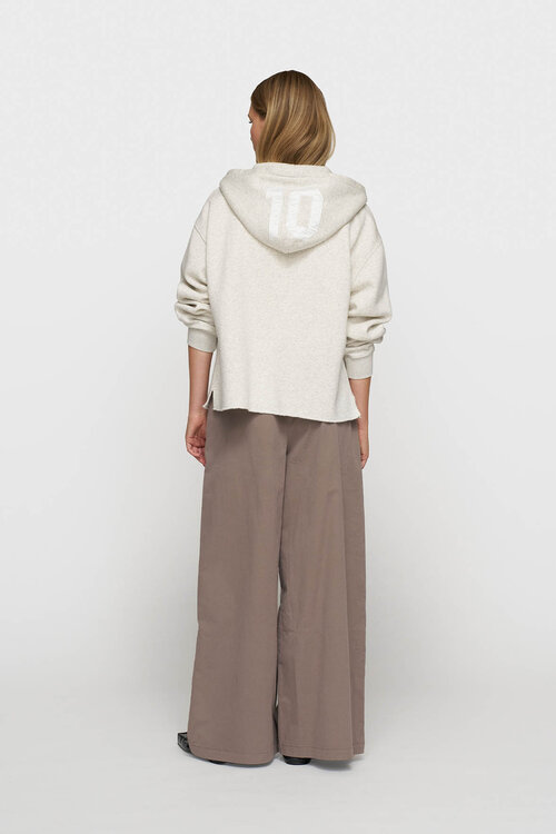 10Days Soft White Melee statement zip hoodie