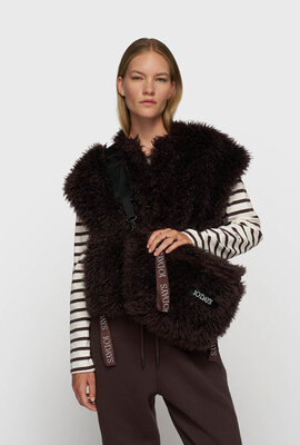 10Days deep wine hairy cross body bag