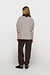 10Days ecru/wine boat neck top stripes