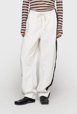10Days Ecru wide tapered pants twill