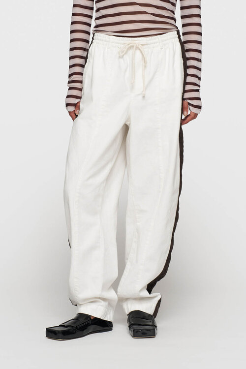10Days Ecru wide tapered pants twill
