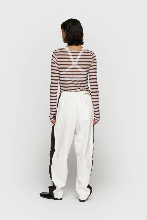 10Days Ecru wide tapered pants twill