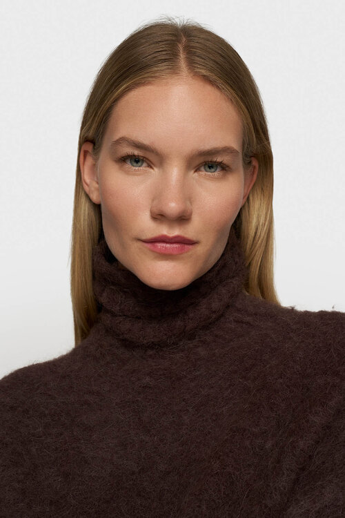 10Days deep wine cropped knit turtleneck