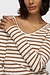 10Days ecru/bruin v-neck long sleeve top