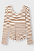 10Days ecru/bruin v-neck long sleeve top