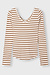 10Days ecru/bruin v-neck long sleeve top