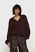 10Days deep wine v-neck knit sweater