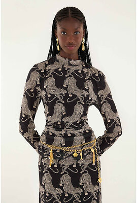 Farm Rio Zwart / wit Blouse
