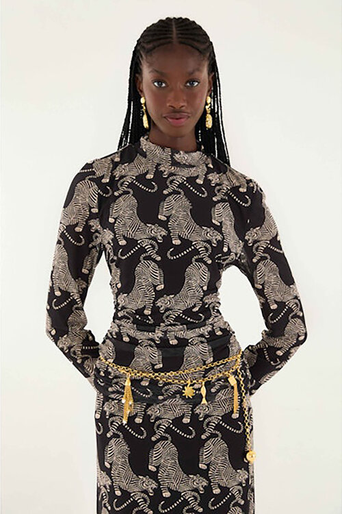 Farm Rio Zwart / wit Blouse