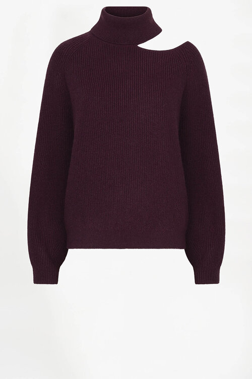 Dante 6 Bordeaux Marenna Asymmetrical Sweater