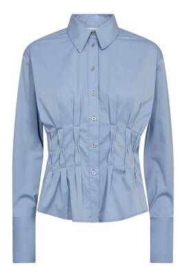 Co'couture Blue Poppy Pleat Waist Shirt Co'couture Blue Poppy Pleat Waist Shirt