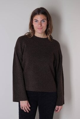 Co'couture Bruin Roger Oneck Trui Co'couture Bruin Roger Oneck Trui