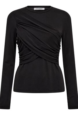 Co'couture Donkergrijs Camilla Drape Blouse Co'couture Donkergrijs Camilla Drape Blouse