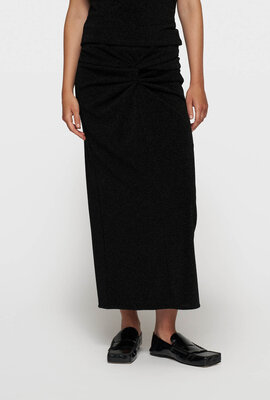 10Days Black maxi drape skirt sparkle