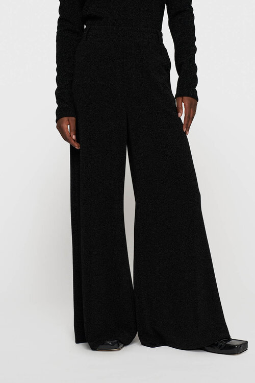 10Days Black wide leg jogger sparkle
