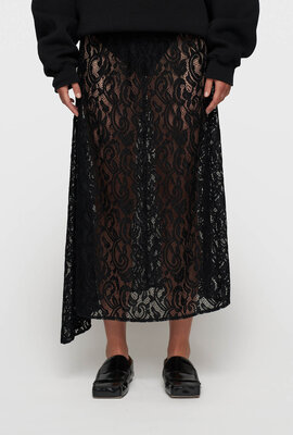 10Days Black lace midi skirt