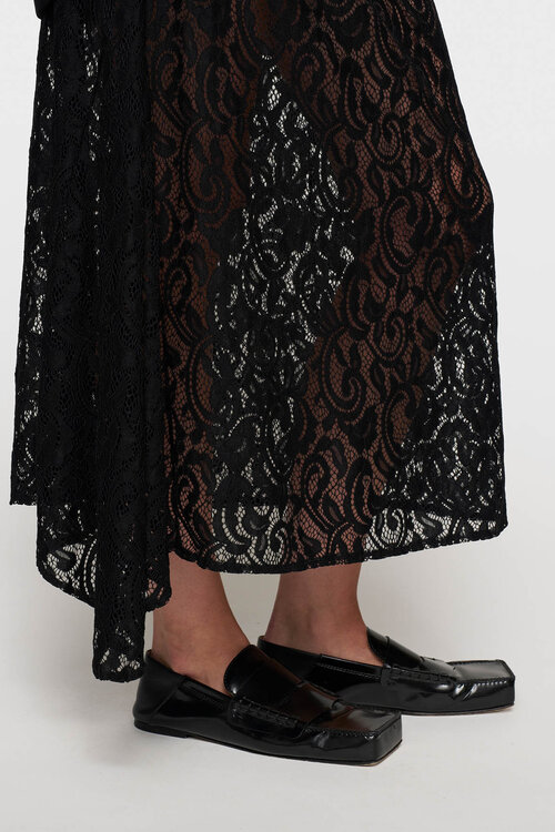 10Days Black lace midi skirt