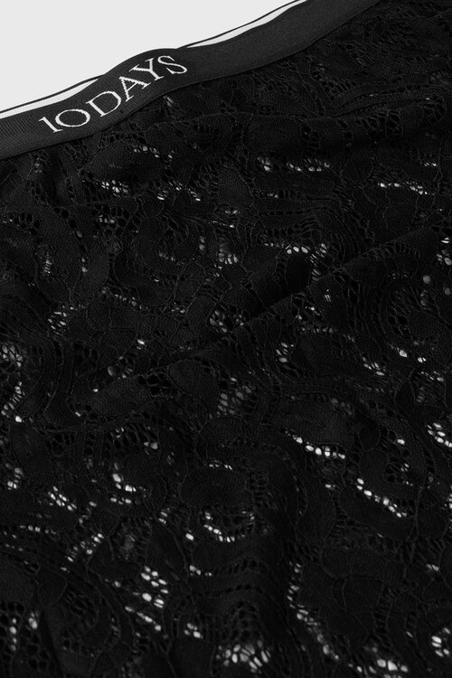 10Days Black lace midi skirt