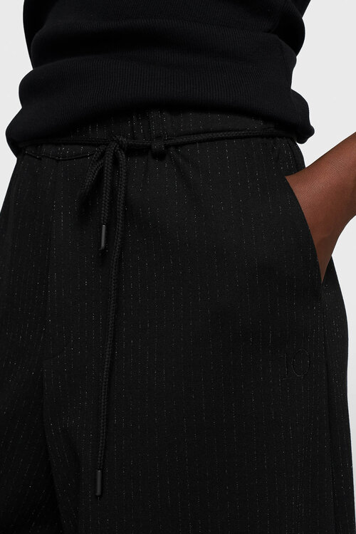 10Days Black super wide pants pinstripe