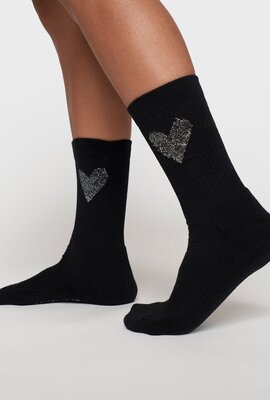 10Days Black socks heart
