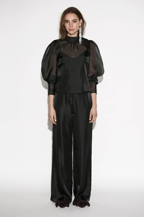 Dante 6 Black Ocean Puffy Sleeve Top