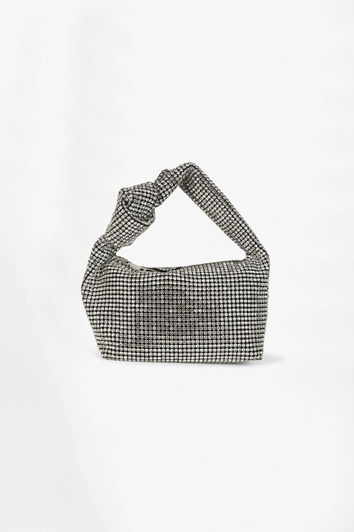 Dante 6 Zilver Cristal Clutch