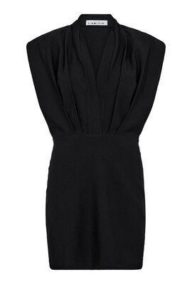 Haute L'Amitie Black L;egance Crop Drape Dress
