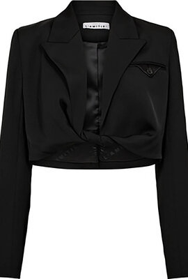 Haute L'Amitie Black Jazzy Twisted Crop Blazer