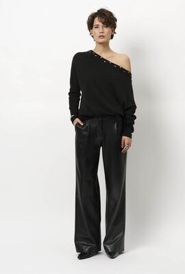 Dante 6 Donkergrijs Mayu Off Shoulder Sweater