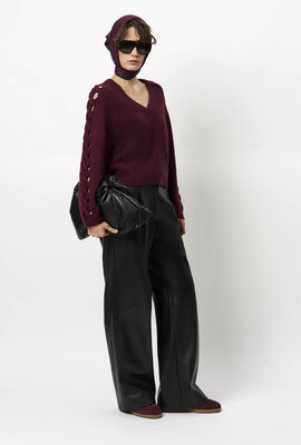 Dante 6 Bordeaux Palomo Braided Sweater