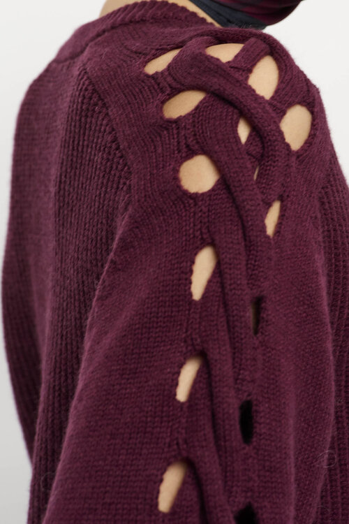 Dante 6 Bordeaux Palomo Braided Sweater