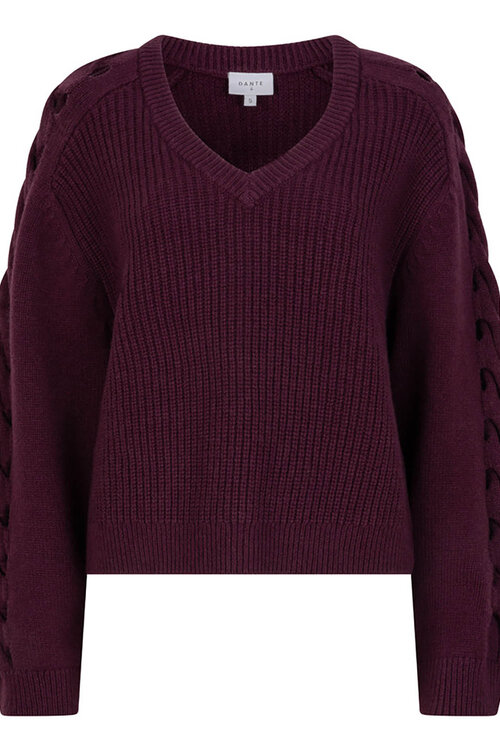 Dante 6 Bordeaux Palomo Braided Sweater