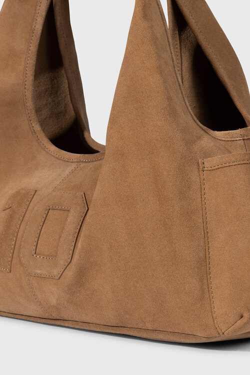 10Days Camel suede shoulder bag