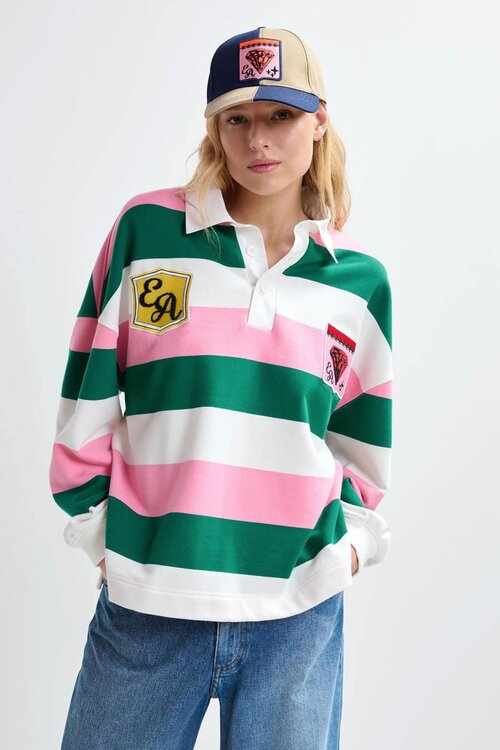 Essentiel Antwerp Pink Stripe Polo