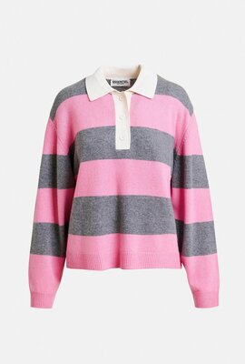 Essentiel Antwerp Pink Stripe Polo
