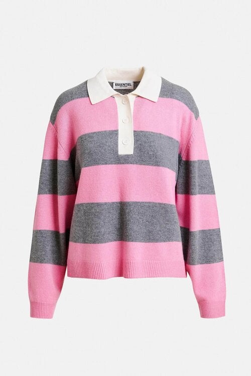 Essentiel Antwerp Pink Stripe Polo