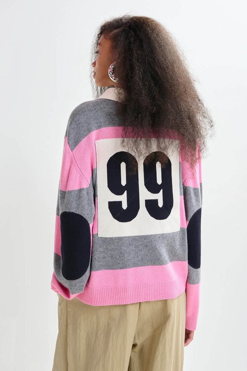 Essentiel Antwerp Pink Stripe Polo